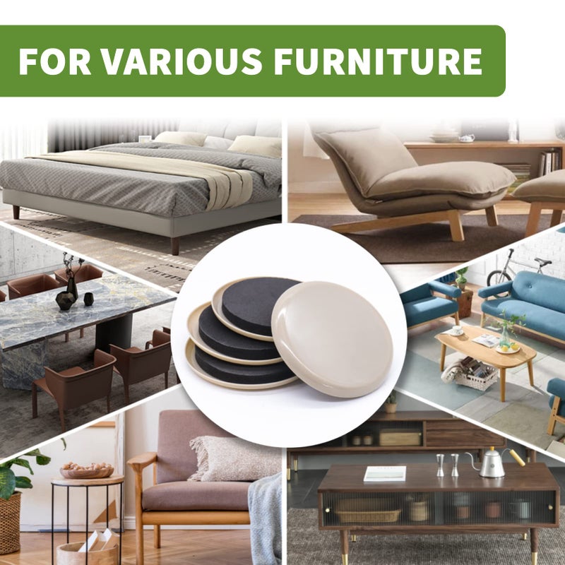 COVERCORNER Furniture Sliders for Carpet 16PCS - 3 1/2 inch Sliders for Moving Furniture - Appliance Slider for for Carpet - Image 2